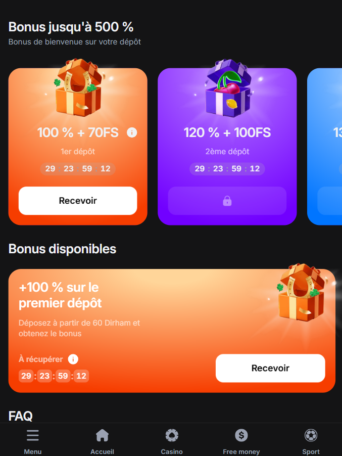 Bonus de bienvenue chez 1win au Maroc