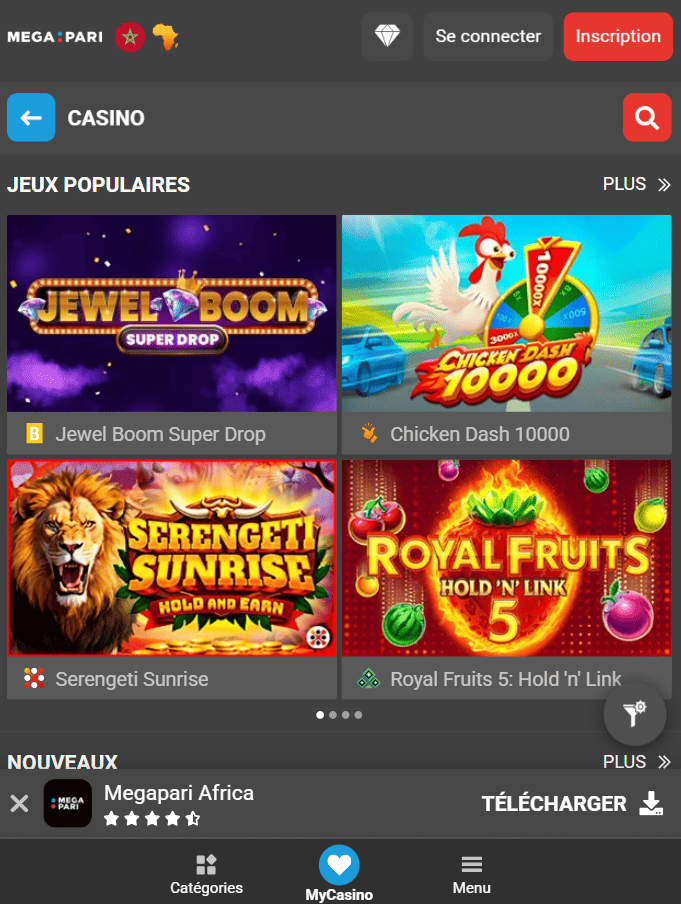 Casino, slotsa et MegaGames Maroc