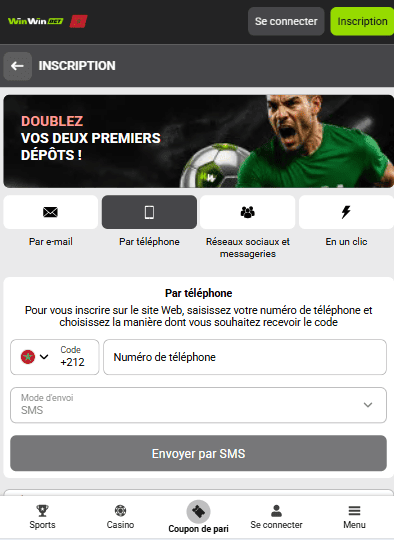 Inscription sur WinWin Maroc
