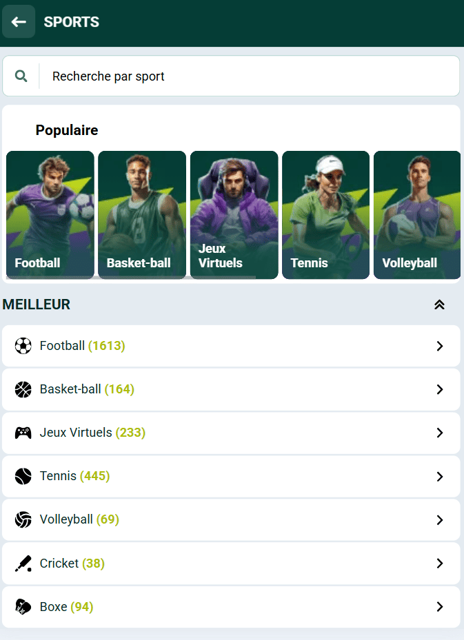 Paris sportifs sur Spinbetter